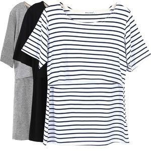 Smallshow Women's Maternity Nursing Tops Short Sleeve Breastfeeding Clothes